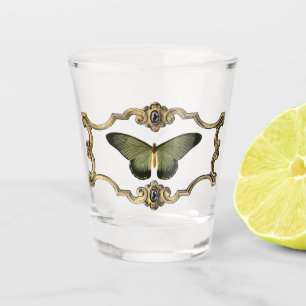 Vaso De Chupito Mariposa gótica negra y verde