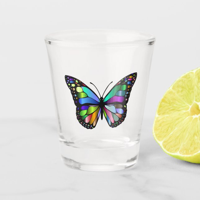 Vaso De Chupito Mariposa multicolor (Anverso)