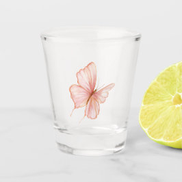 Vaso De Chupito Mariposa Rosa