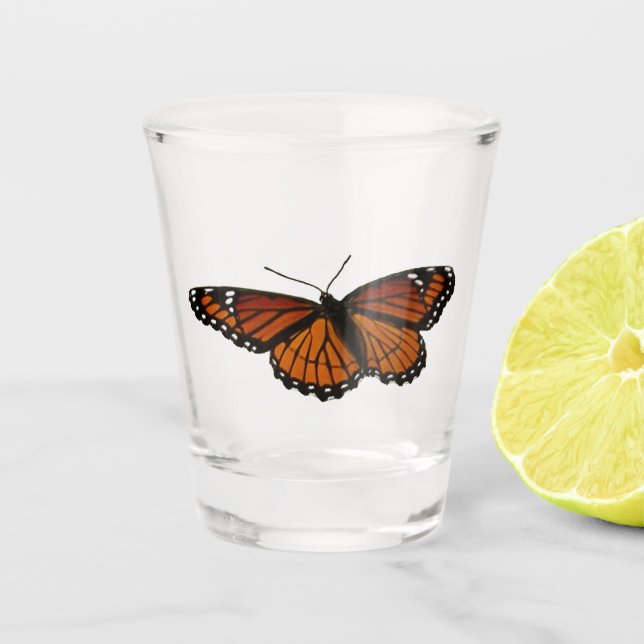 Vaso De Chupito Mariposa Viceroy Hermosa Fotografía de la Naturale (Anverso)