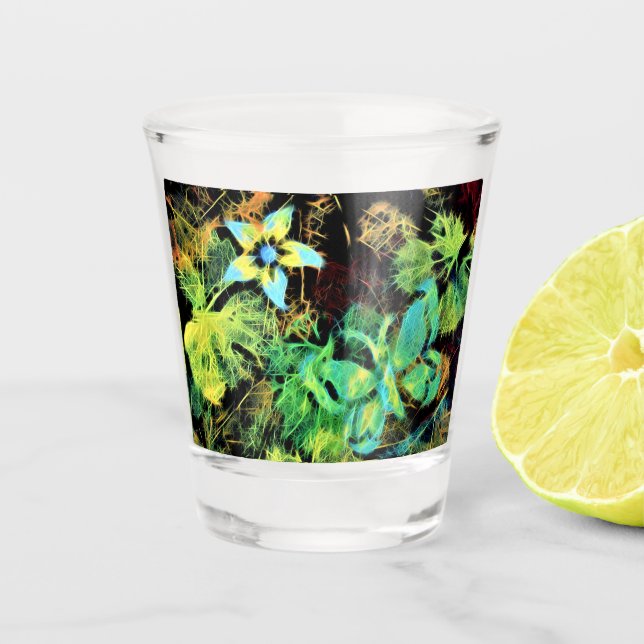 Vaso De Chupito Mariposa y Flor Rodilius Vidrio caliente (Anverso)