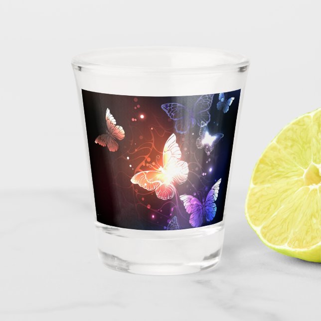 Vaso De Chupito Mariposas nocturnas brillantes (Anverso)