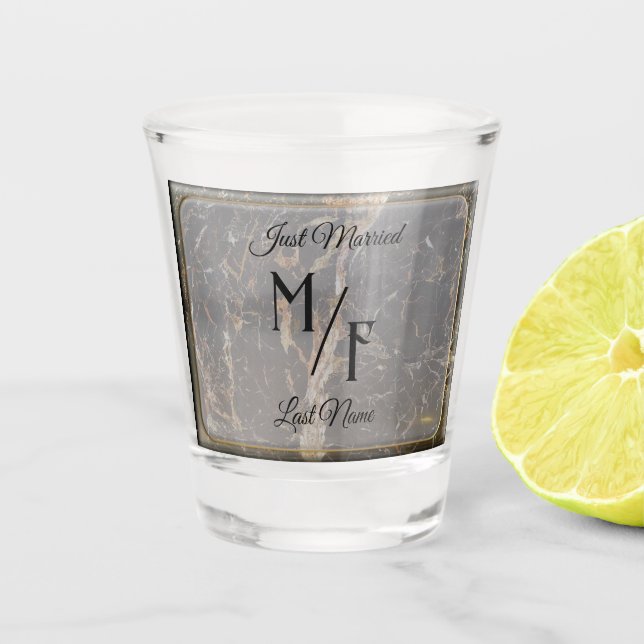 Vaso De Chupito Mármol elegante personalizado (Anverso)