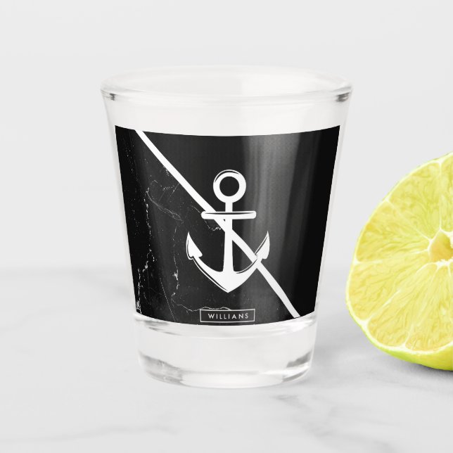 Vaso De Chupito Mármol y ancla (Anverso)