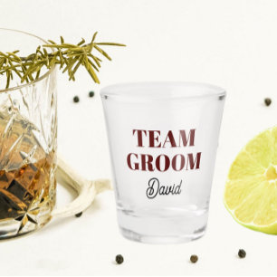 Vaso De Chupito Maroon Boda Team Groom Personalizado