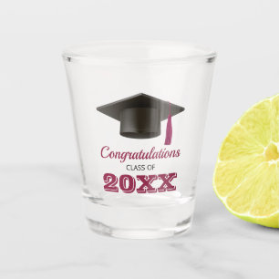 Vaso De Chupito Maroon felicita a los estudiantes universitarios d