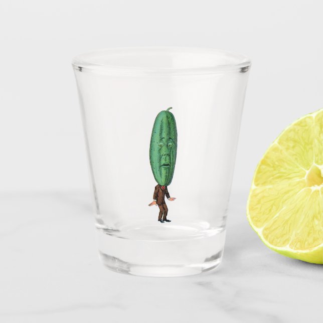 Vaso De Chupito Marrón de cabeza de gallina verde grande (Anverso)