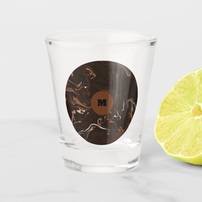 Vaso De Chupito Marrón, negro y gris nadan (Anverso)