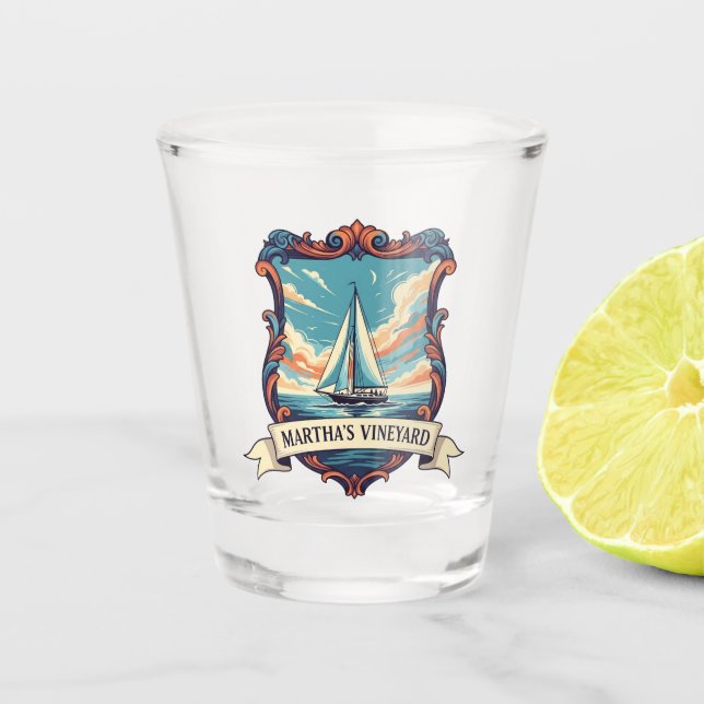 Vaso De Chupito Martha's Vineyard Massachusetts Viajes (Anverso)