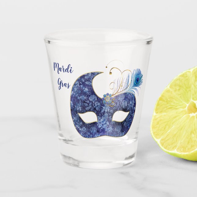 Vaso De Chupito Máscara azul del carnaval del modelo (Anverso)