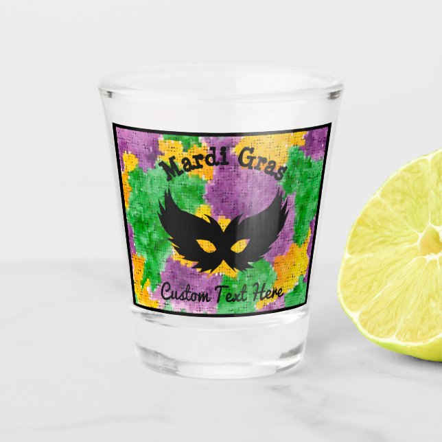 Vaso De Chupito Máscara de camuflaje de Mardi Gras (Anverso)