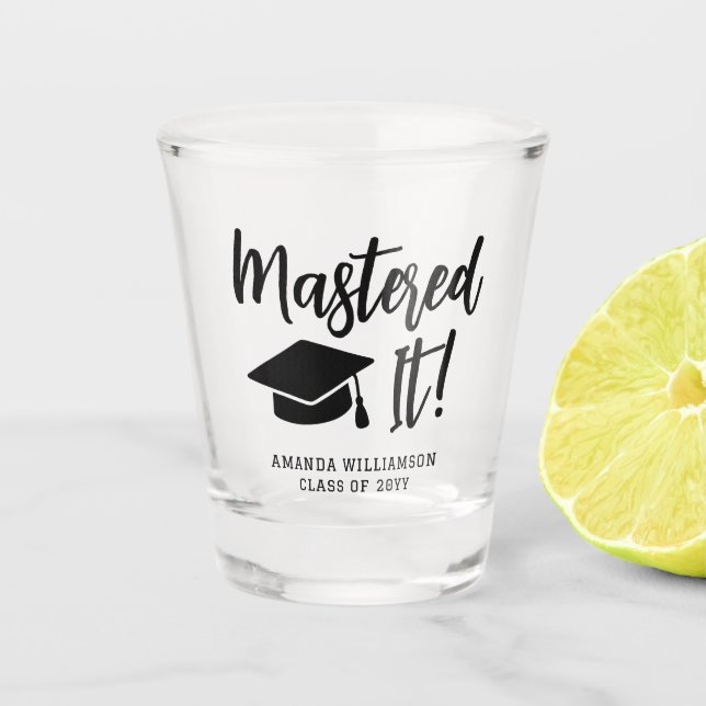 Vaso De Chupito Máster personalizado de graduación (Anverso)