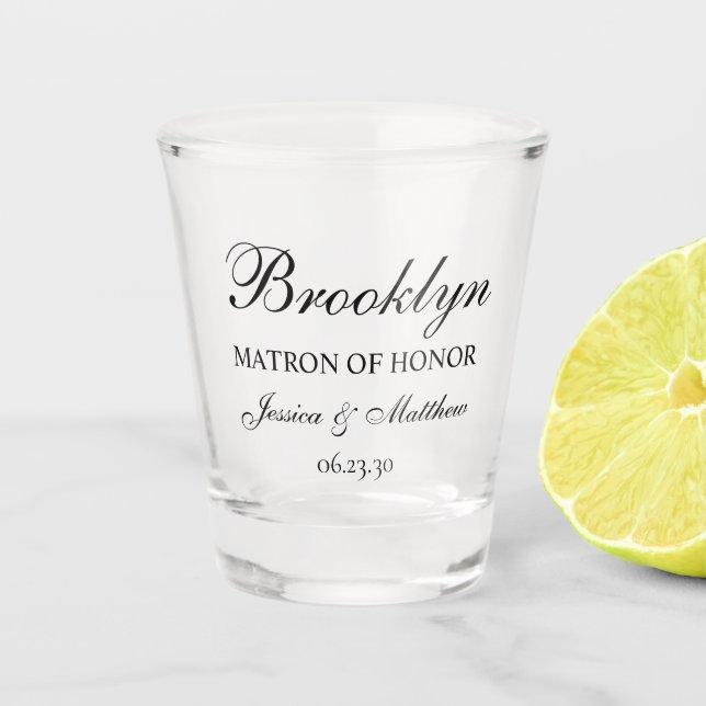 Vaso De Chupito Matrón de escritura de honor personalizado (Anverso)