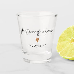 Vaso De Chupito Matrón de guión moderno de nombre de corazón de or