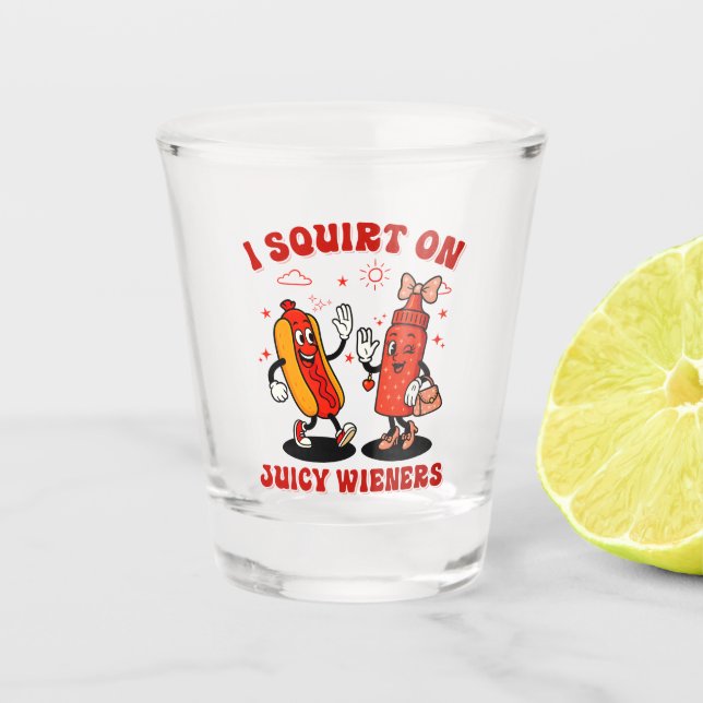 Vaso De Chupito Me Arrepito Con Jugosos Wieners Humor Adulto Graci (Anverso)