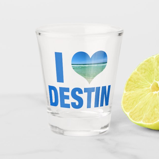 Vaso De Chupito Me encanta Destin Florida Cute Beach Trip Keepsake (Anverso)