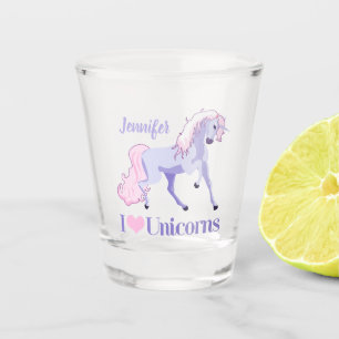 Vaso De Chupito Me encanta Unicornio, un Personalizado lindo