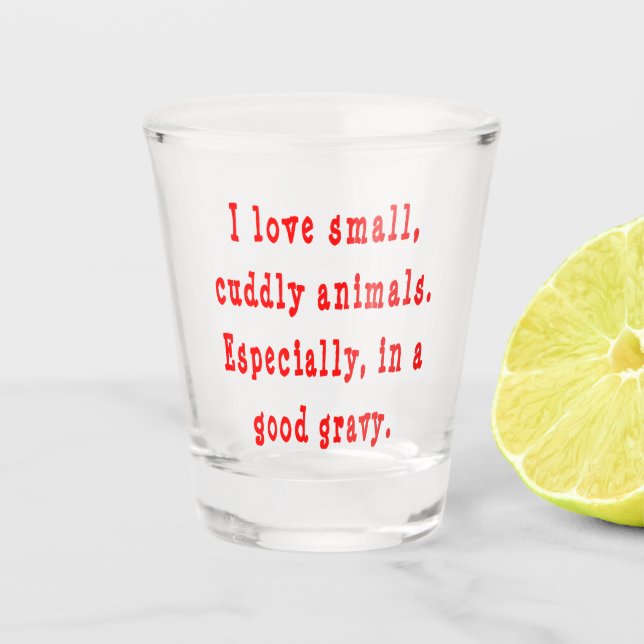 Vaso De Chupito Me Encantan Los Pequeños Animales Cuidadosamente E (Anverso)