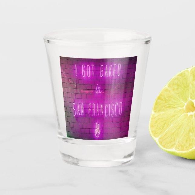 Vaso De Chupito Me hornearon en San Francisco (Anverso)