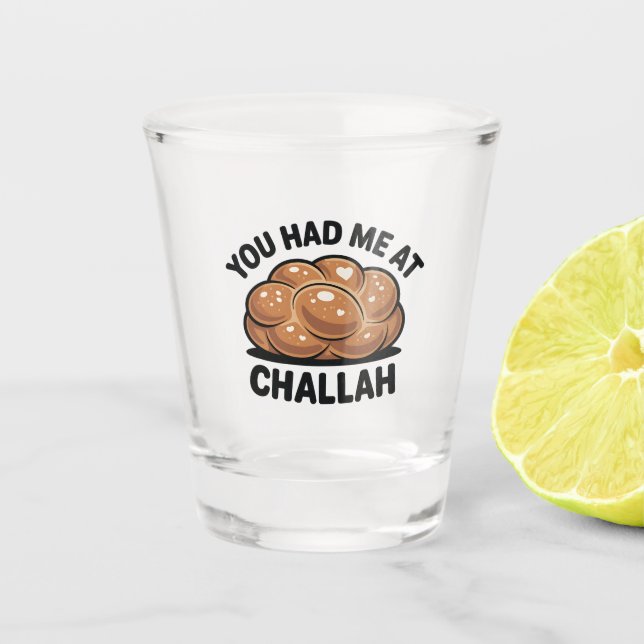 Vaso De Chupito Me tenías en Challah Judío Jew Hanukkah (Anverso)