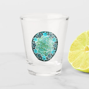 Vaso De Chupito Medallón de Estrella JudíaCristal de disparo