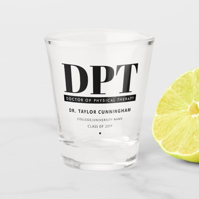Vaso De Chupito Médica de DPT moderno personalizado de la terapia  (Anverso)