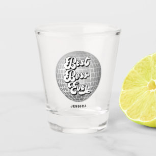 Vaso De Chupito Mejor Jefe de la Historia Silver Disco Ball No