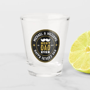 Vaso De Chupito Mejor Papá Día del Padre en la Insignia Retro Vint