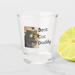 Vaso De Chupito Mejor plantilla de regalo con nombre y foto de gat