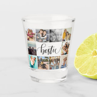 Vaso De Chupito Mejores amigos Bestie 10 foto manuscrita moderna