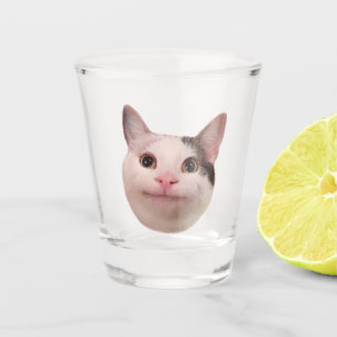 Vaso De Chupito Meme de gato con cuerpo de vidrio caliente