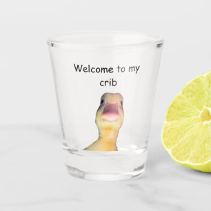 Vaso De Chupito Meme del Pato Divertido – “Bienvenido a Mi Casa” A