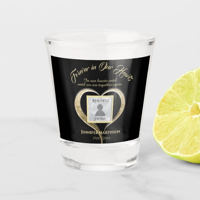 Vaso De Chupito Memorial Heart Add Photo Shot Glass (Anverso)