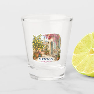 Vaso De Chupito Menton Côte d'Azur Patio Watercolor Souvenir Shot