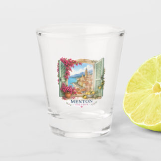 Vaso De Chupito Menton Côte d'Azur Window Watercolor Souvenir Shot