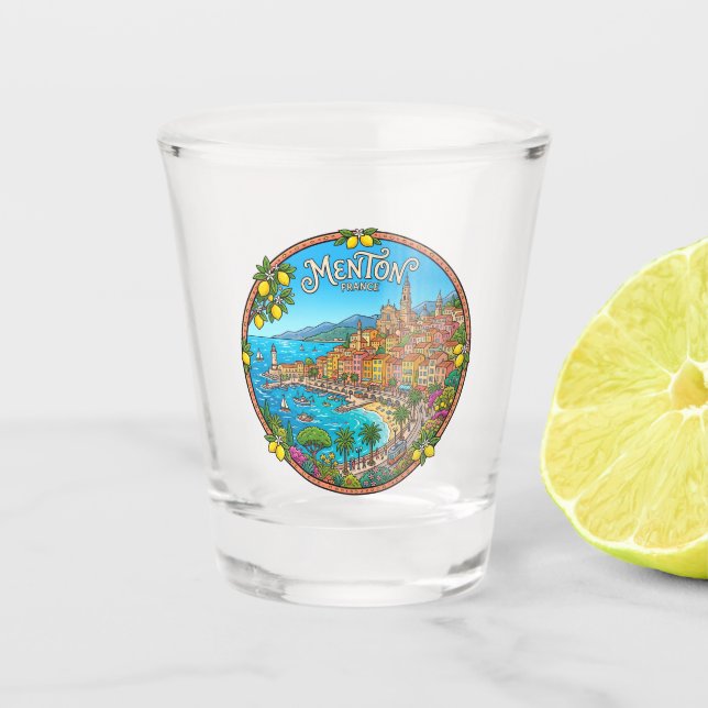 Vaso De Chupito Menton Francia (Anverso)