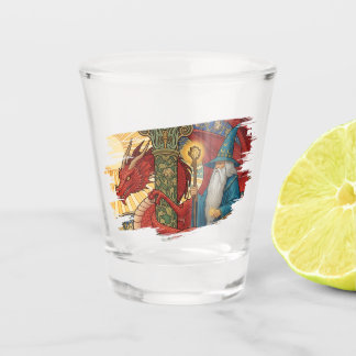 Vaso De Chupito Merlín y Dragón Rojo de Gales, Arte Fantástico