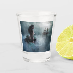 Vaso De Chupito Mermaid y Barco Pirata