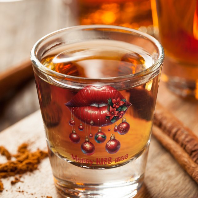 Vaso De Chupito Merry KISS-mas Red Lips Navidades Bolas (Subido por el creador)