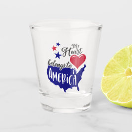 Vaso De Chupito Mi corazón pertenece al diseño de amor patriótico
