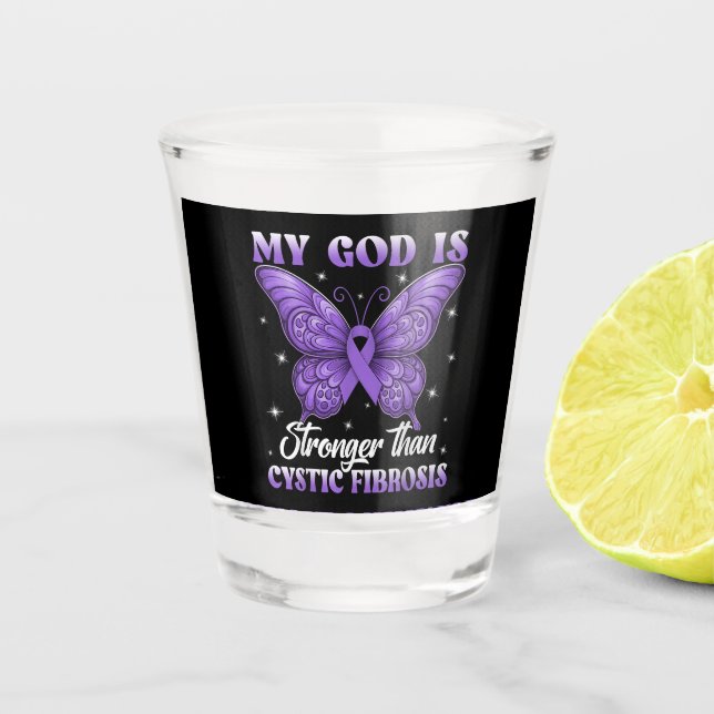 Vaso De Chupito Mi Dios es Más Fuerte Que la Fibrosis Quística  (Anverso)