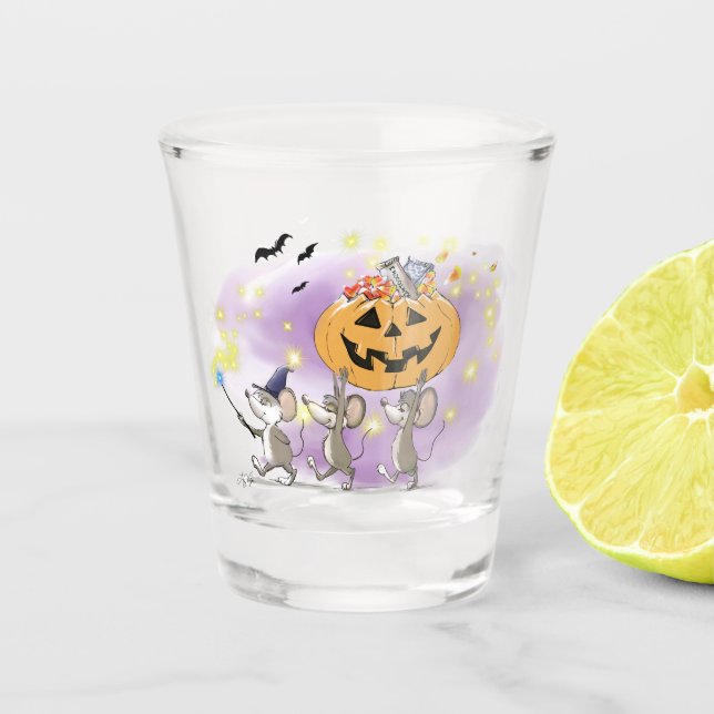 Vaso De Chupito Micrófono, Mac & Moe's Happy Halloween Shot glass (Anverso)