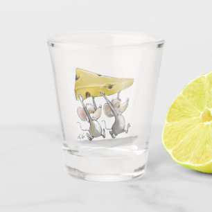 Vaso De Chupito Micrófono y Mac traen vidrio caliente de queso