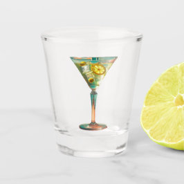 Vaso De Chupito Mid Century Atomic Futurista Lemon Olive Martini