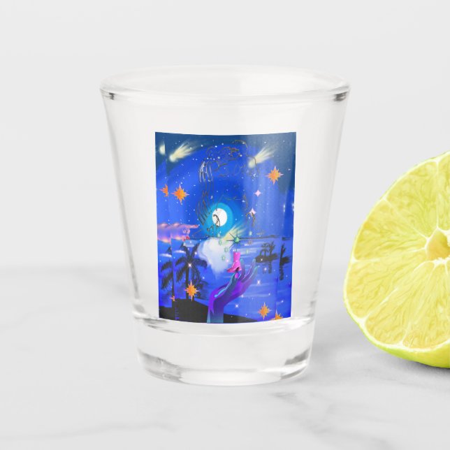 Vaso De Chupito Mikitiez aquarius galaxia verano resplandor (Anverso)