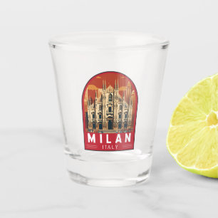 Vaso De Chupito Milán Italia Duomo di Milano Viaje Arte Vintage