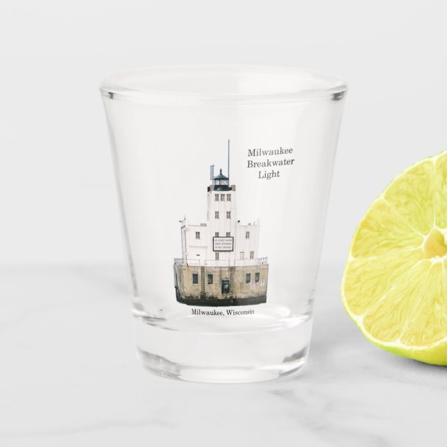 Vaso De Chupito Milwaukee Breakwater Light shot glass (Anverso)