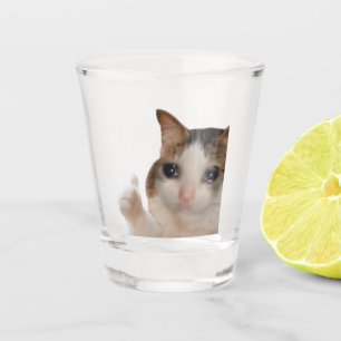 Vaso De Chupito Miniaturas de vidrio caliente arriba Meme de gato