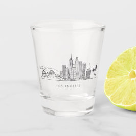 Vaso De Chupito Minimalist Los Angeles Skyline Illustration