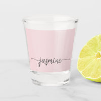 Minimalista Simple Rosa Claro Monograma Script Fem